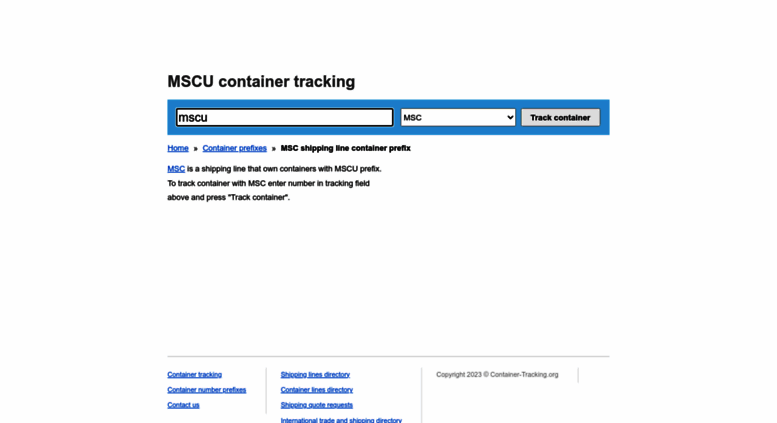 msc tracking tracing