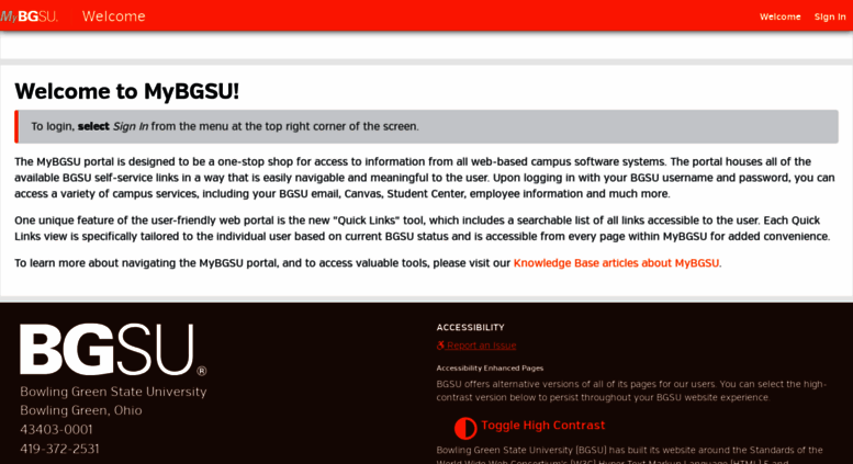 Access my.bgsu.edu. BGSU Single Sign On