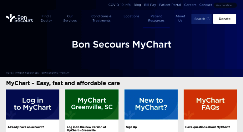 Bon Secours Mychart Help Desk