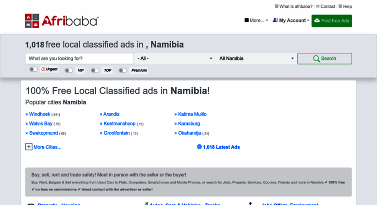 Access na.afribaba.com. Namibia - Free Local Classified Ads, Sale Buy ...