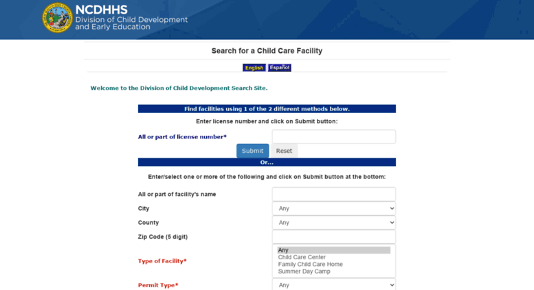 Access Ncchildcaresearch dhhs state nc us NC Div Of Child Development 