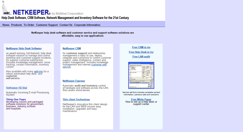 Access Netkeeper Com Help Desk Software Solution Crm Customer