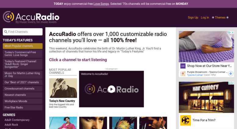 Access new.accuradio.com. Free Internet Radio | AccuRadio Online