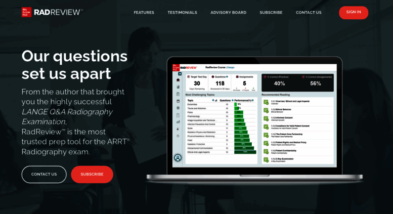 Access new.radrevieweasy.com. RadReview: Improve ARRT Test Prep