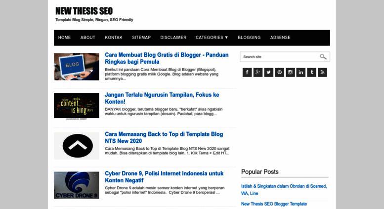 Access Newthesisseo Blogspot In New Thesis Seo Template Blog Seo Simple Cepat