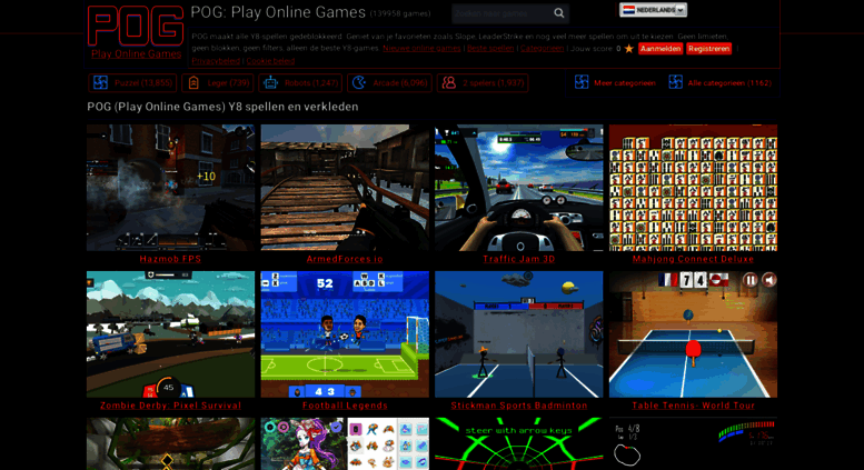 Access POG (Play Online Games) y8 spellen en