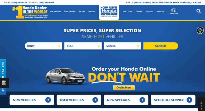 Access Normreeveshondacerritos Honda Dealership In Cerritos Ca Normreeveshondacerritos Screenshot
