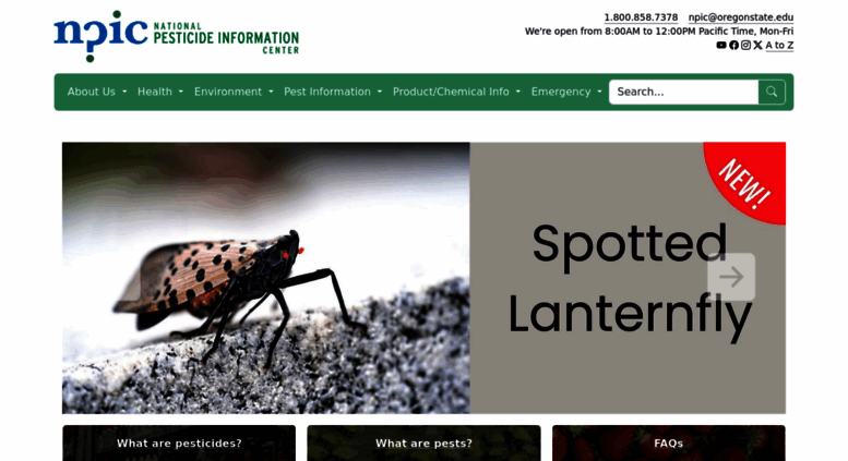 Access Npic orst edu National Pesticide Information Center Home Page