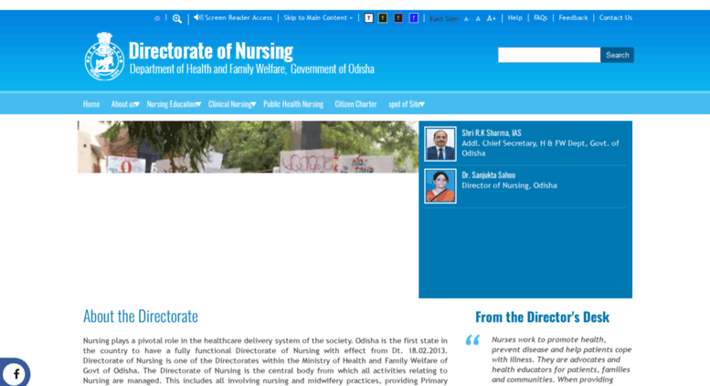 Access nursingodisha.nic.in. Directorate of Nursing