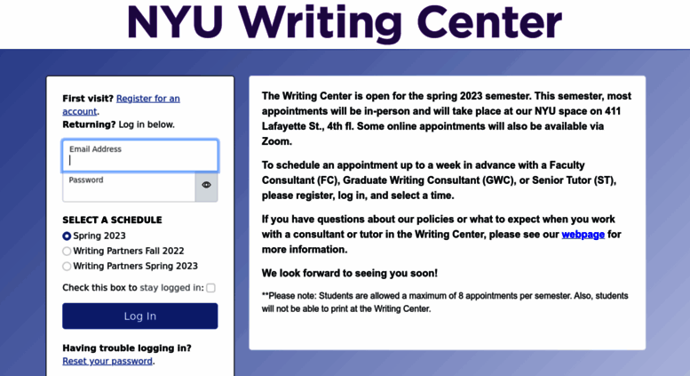 Access Nyu Mywconline Com The New York University Writing