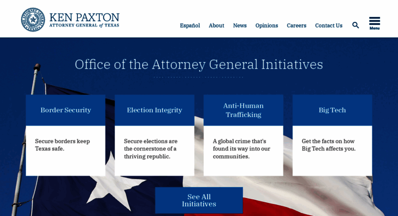 Access oag.state.tx.us. Texas Attorney General Ken Paxton