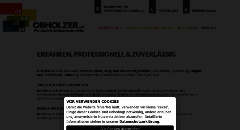 Access Obholzer At Werbetafeln Wegschilder Autobeschriftungen