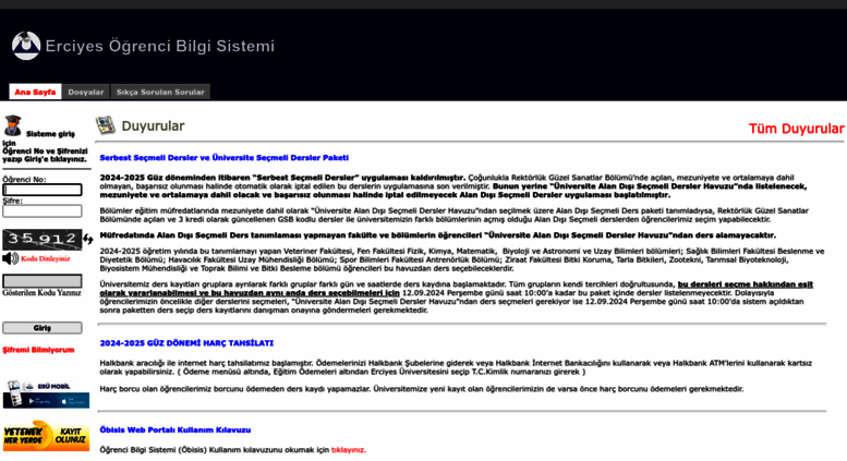 access obisis erciyes edu tr erciyes ogrenci bilgi sistemi