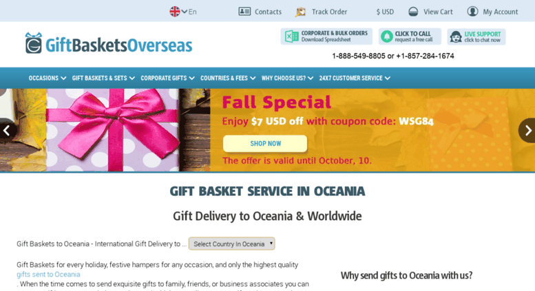Oceania Giftbasketsoverseas Com Screenshot