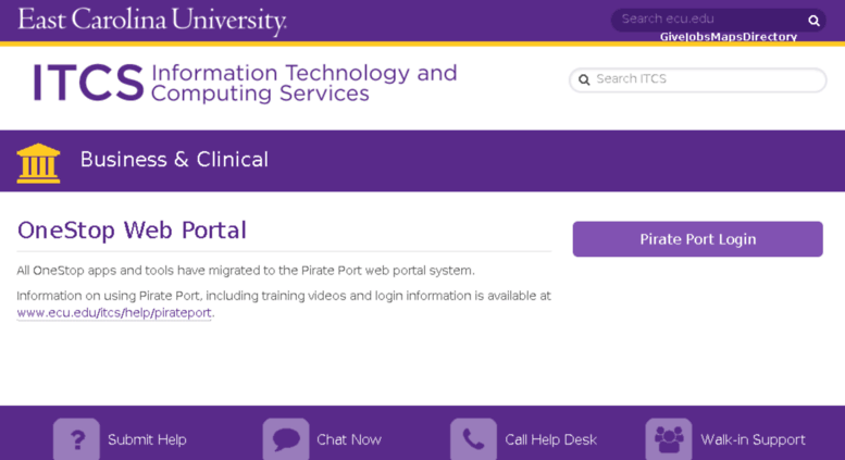 Access Onestop Ecu Edu Onestop Web Portal Help Itcs