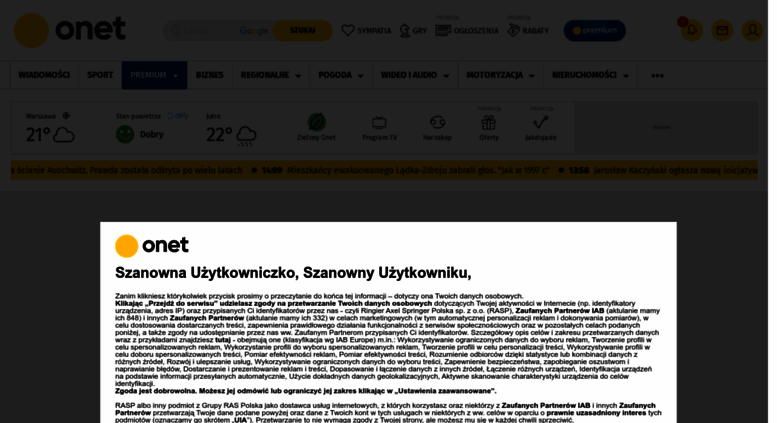 Access onet.pl. Onet – Jesteś na bieżąco