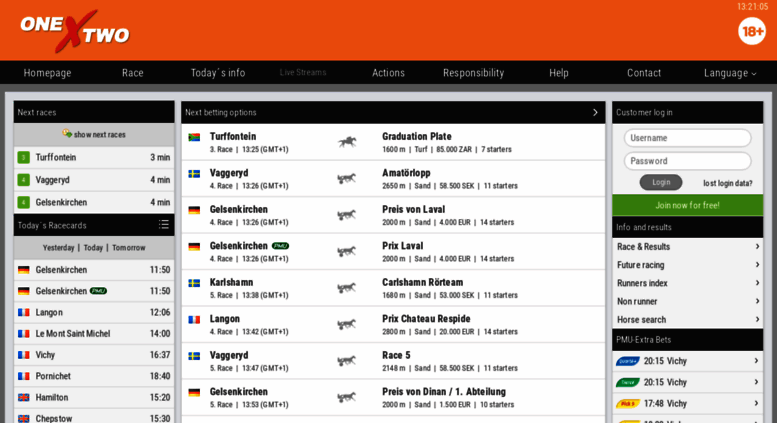 onextwo live horse racing