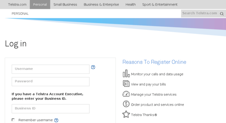 Access Onlinebilling telstra au Telstra Login