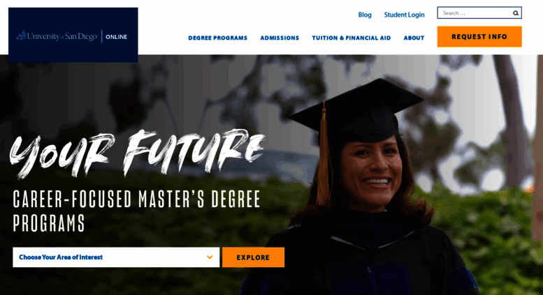 Access onlinedegrees.sandiego.edu. Online Degrees | University of San Diego