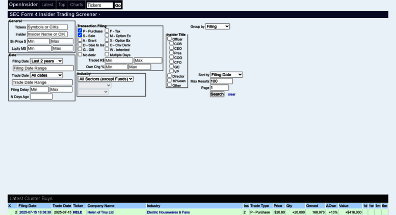 Sec Form 4 >> Access Openinsider Com Sec Form 4 Insider Trading Screener Sec Form 4 >> Access Openinsider Com Sec Form 4 Insider Trading Screener