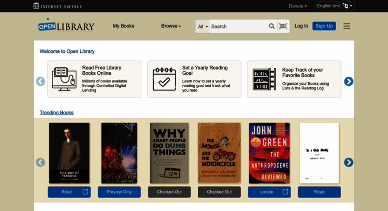 Access openlibrary.org. Welcome to Open Library | Open Library