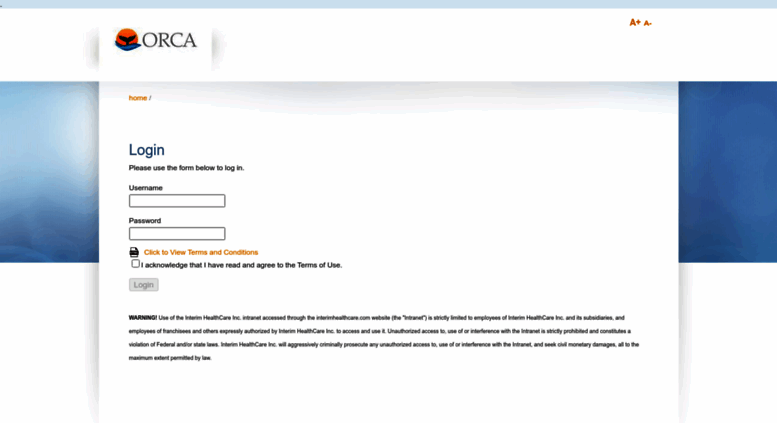 Access Orca interimhealthcare Login Interim HealthCare
