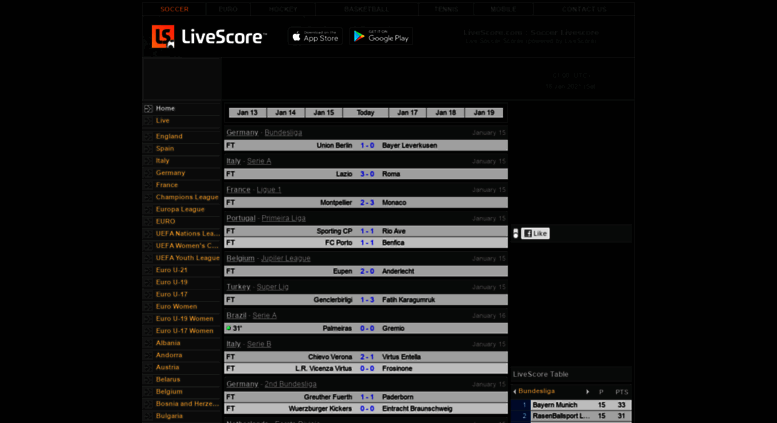 Livescore: Fussball