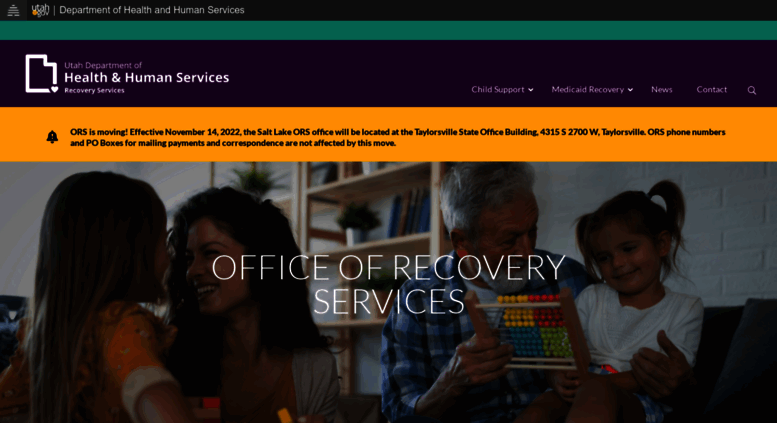 Access ors.utah.gov. State of Utah - Office of Recovery Services