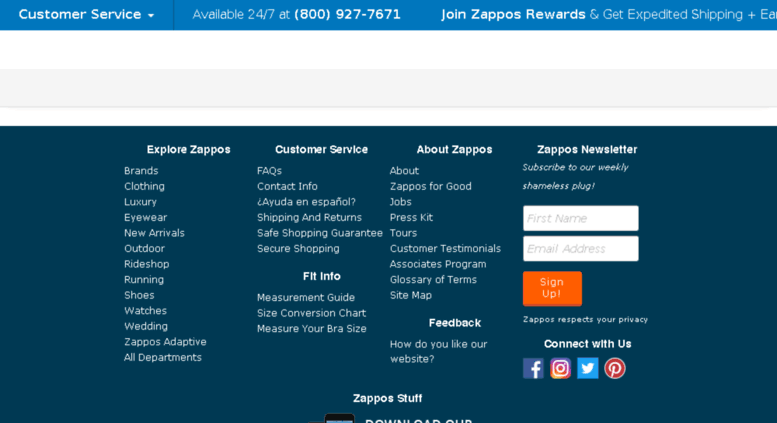 Zappos Conversion Chart