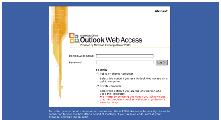 outlook web access foldersizes