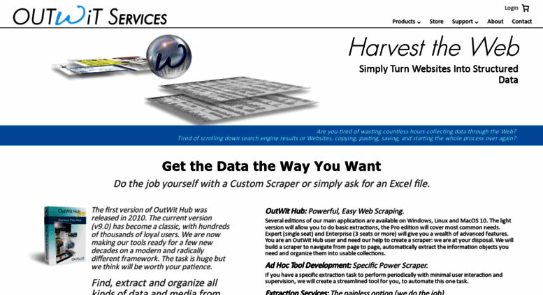 Access Outwit Com Harvest The Web Outwit