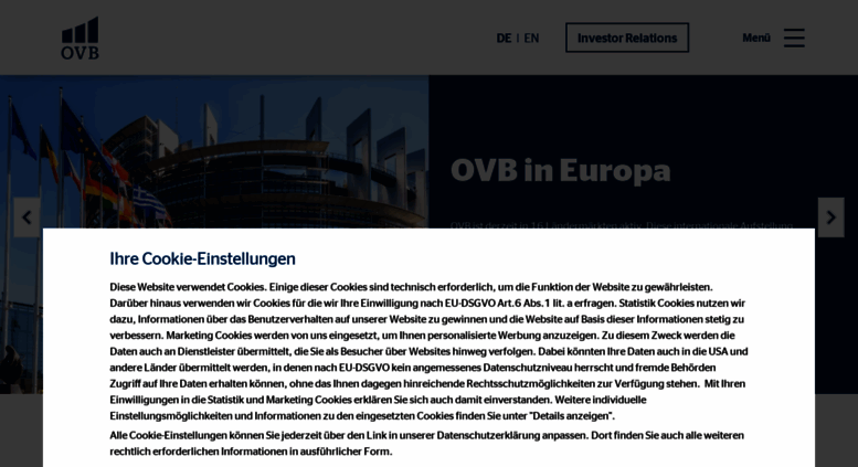 Access ovb.eu. OVB Holding AG