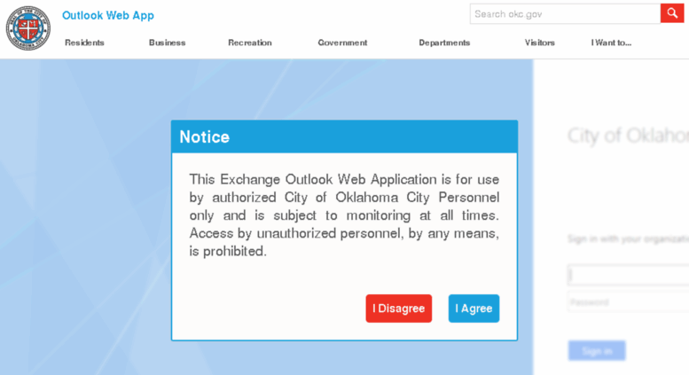 Access Owa okc gov Outlook Web App