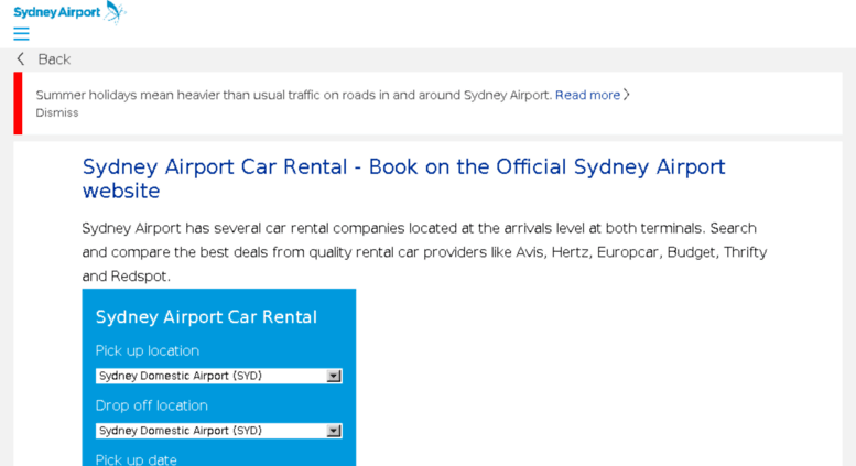 Access Parking Sydneyairport Com Au Car Rental Sydney Airport