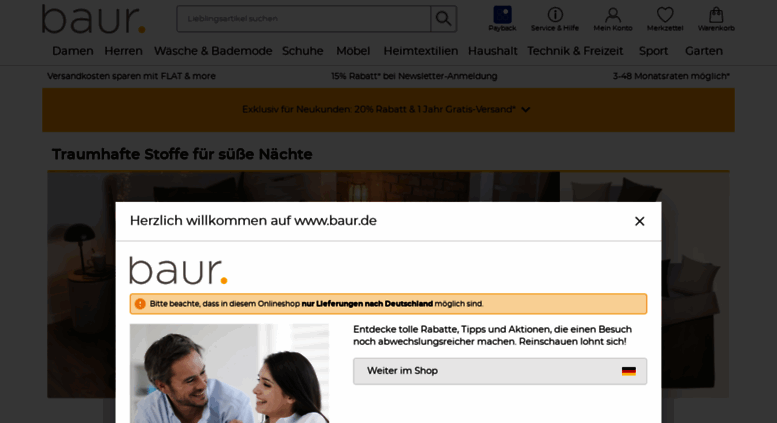 Access partner.baur.de. BAUR Online Shop Mode | Wohnen | Technik & mehr