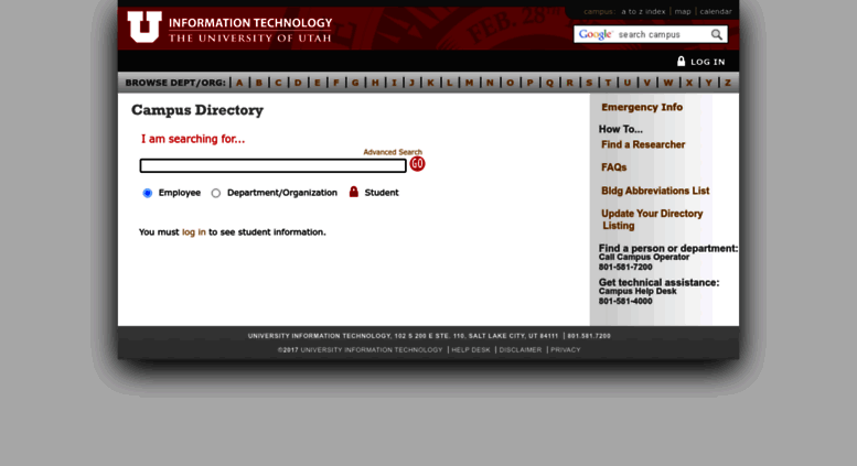 Access People Utah Edu Basic Search Campus Directory The