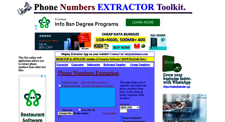 Access phonenumberextractor.com. Web Phone Number Extractor: Free GSM, Mobile & Phone Numbers ...