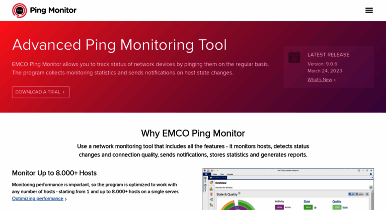 emco ping monitor with serial