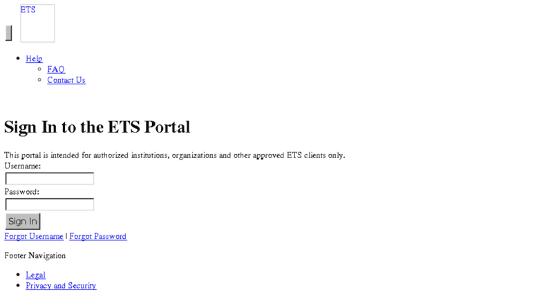 Access portal.ets.org. ETS Portal - Login