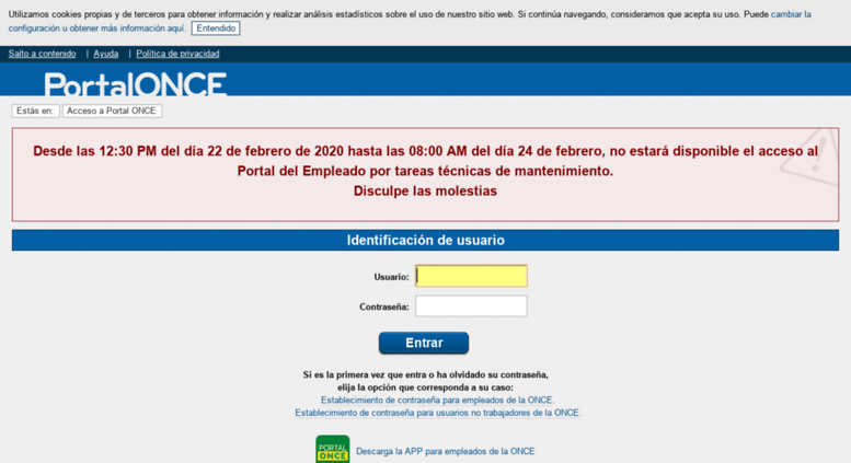 Access Portal Once Es Acceso A Portal Once Portal Del Empleado De La Once