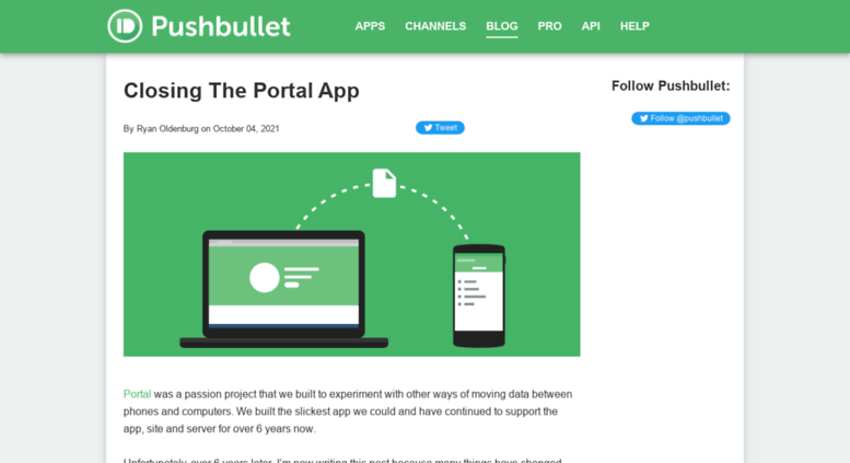 go to portal pushbullet com