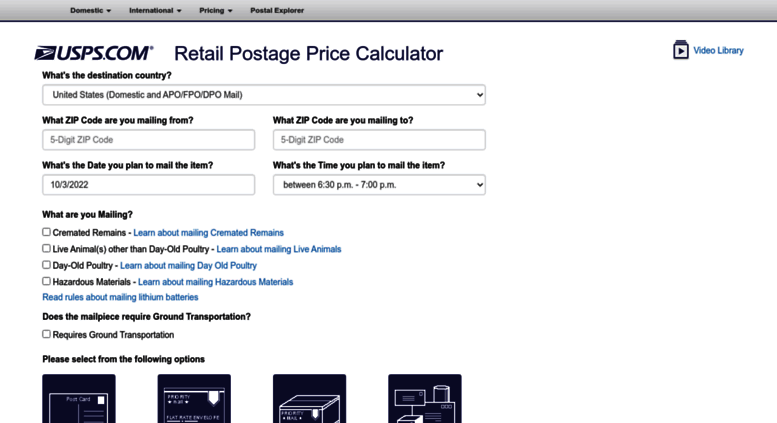 access-postcalc-usps-retail-postage-price-calculator