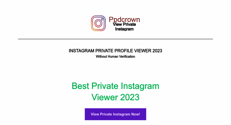 ppdcrown net screenshot - how to see private instagram profiles without following