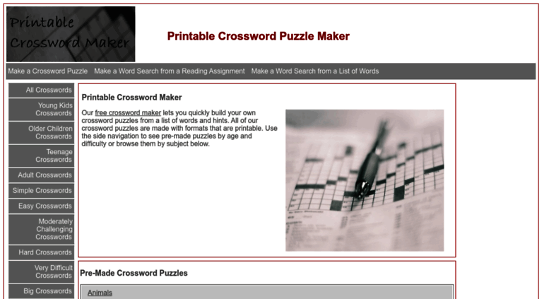 Access Printablecrosswordmaker Com Printable Crossword Puzzle Maker