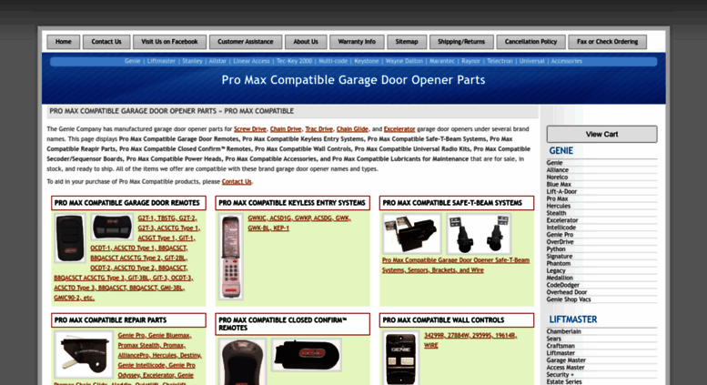 Access Pro Max Garage Door Opener Parts Com Pro Max Compatible