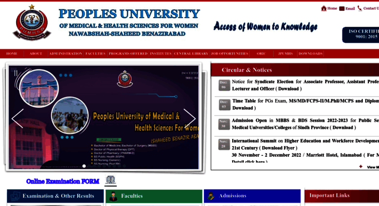 Access pumhs.edu.pk. !!! PEOPLES UNIVERSITY OF MEDICAL & HEALTH ...