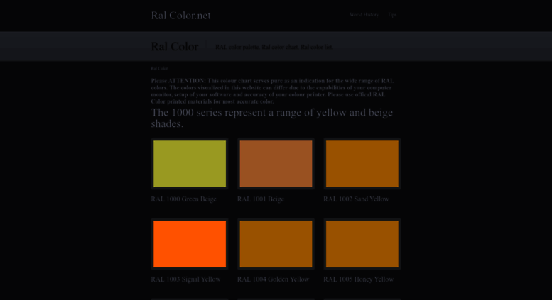 Net Color Chart