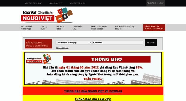 Access raovat.nguoi-viet.com. Nguoi Viet Rao Vat - Classified Ads