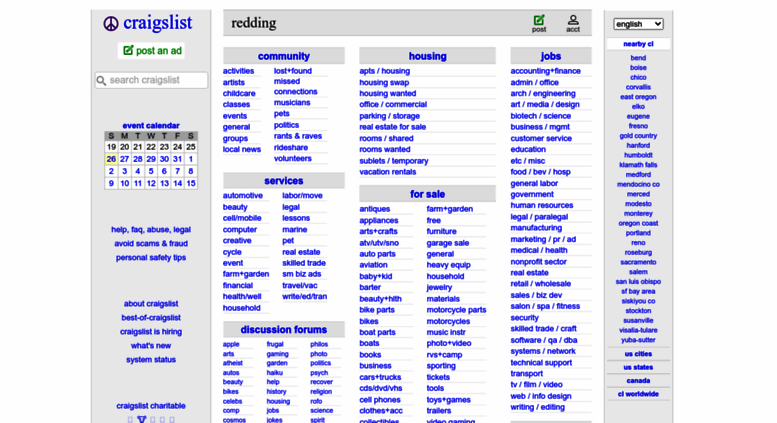 Craigslist Redding