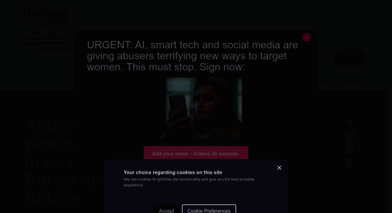 Access refuge.org.uk. Refuge Against Domestic Violence - Help for women ...